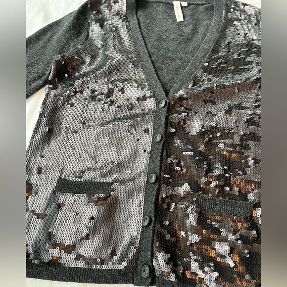 Robbi & Nikki Wool Cardigan M Black Sequined Sweater - Picture 4 of 13